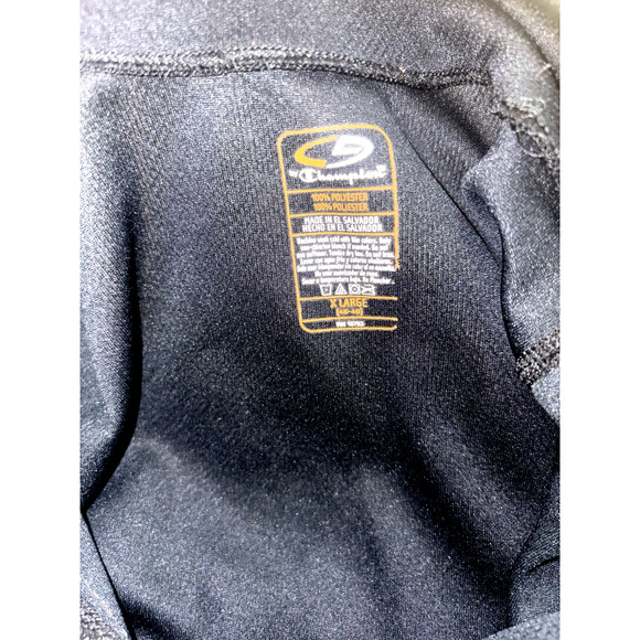 Champion 1/4 Zip Mens Extra Large Black Pullover Mock Neck Logo Long Sleeve - Picture 3 of 6